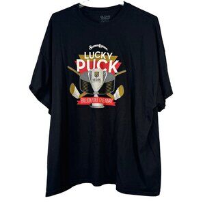 Vegas Golden Knights Lucky Puck Billion Point Giveaway T-Shirt 4XL Black
